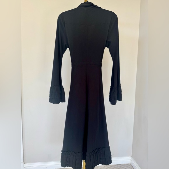 Cordelia Black Ruffled Women's Coat - Picture 5 of 6